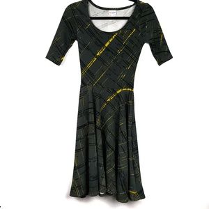 Lularoe Nicole pattern striped scoop neck dress